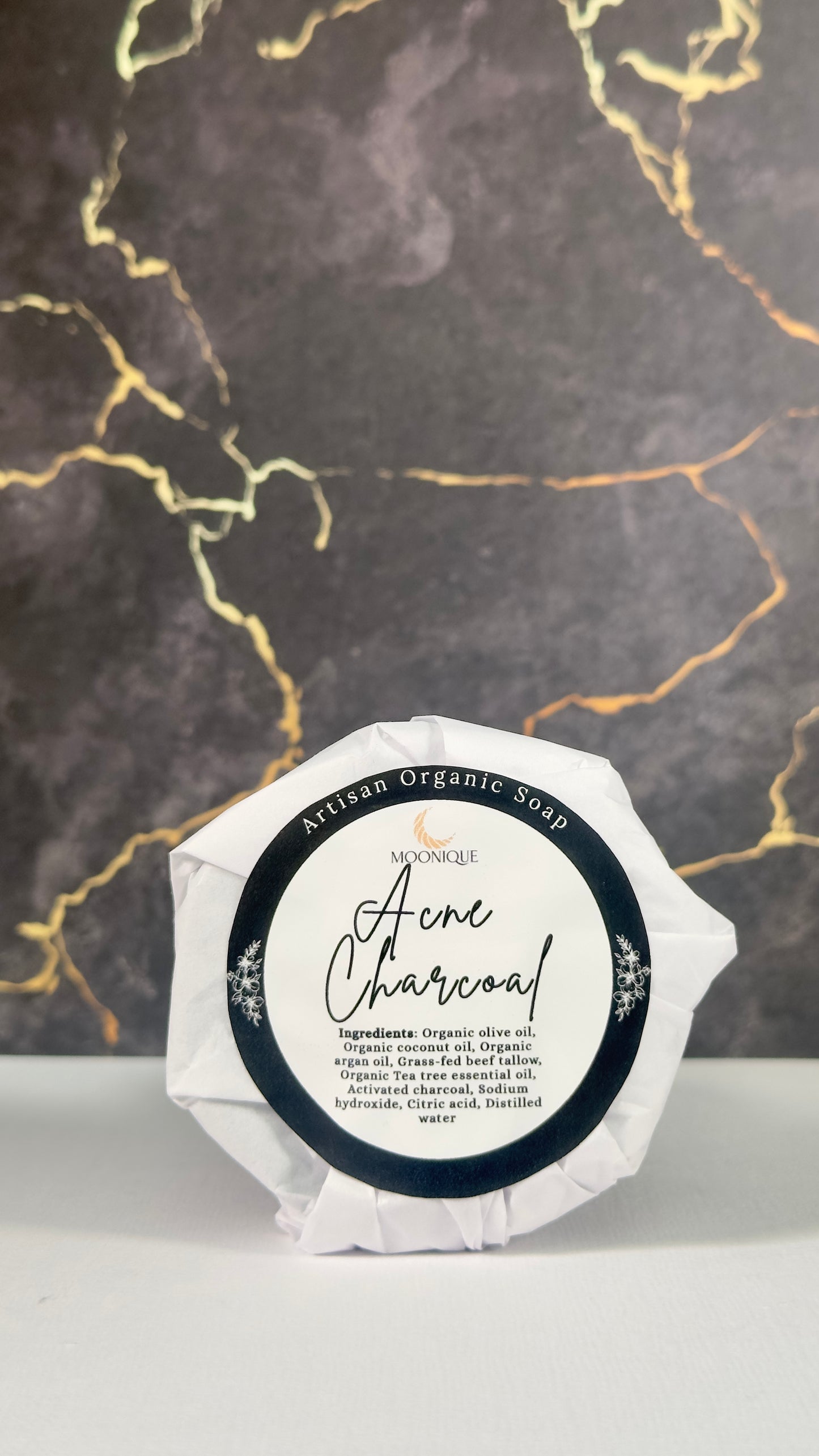 Organic charcoal soap, organic acne soap, acne charcoal soap, handmade acne soap, artisan acne soap, artisan charcoal soap, natural charcoal soap, palm oil free charcoal soap, chemical free charcoal soap, black charcoal soap, soap with tea tree oil, organic soap with beef tallow, grass-fed beef tallow soap