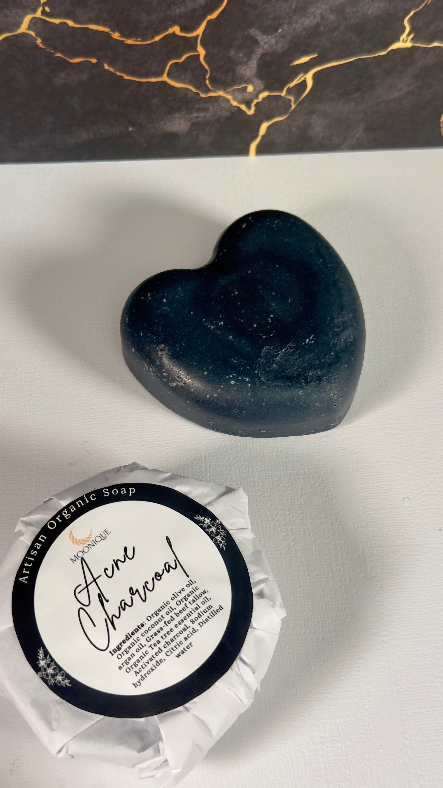 Organic charcoal soap, organic acne soap, acne charcoal soap, handmade acne soap, artisan acne soap, artisan charcoal soap, natural charcoal soap, palm oil free charcoal soap, chemical free charcoal soap, black charcoal soap, soap with tea tree oil, organic soap with beef tallow, grass-fed beef tallow soap