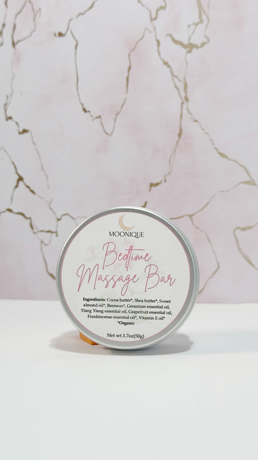 massage bar, bedtime lotion, lotion bar, bedtime massage bar by Moonique,