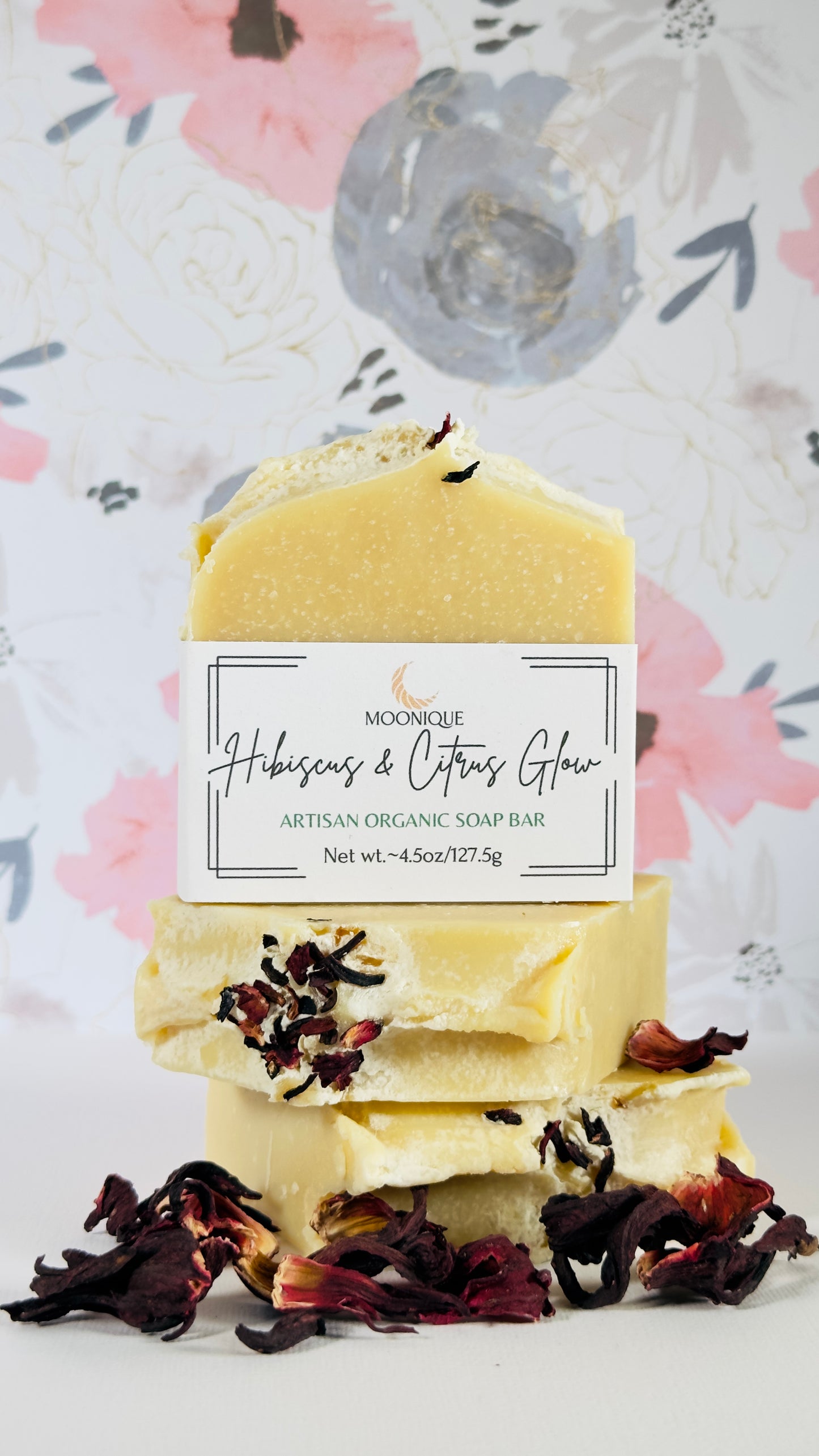 Hibiscus infused soap, hibiscus and citrus glow soap