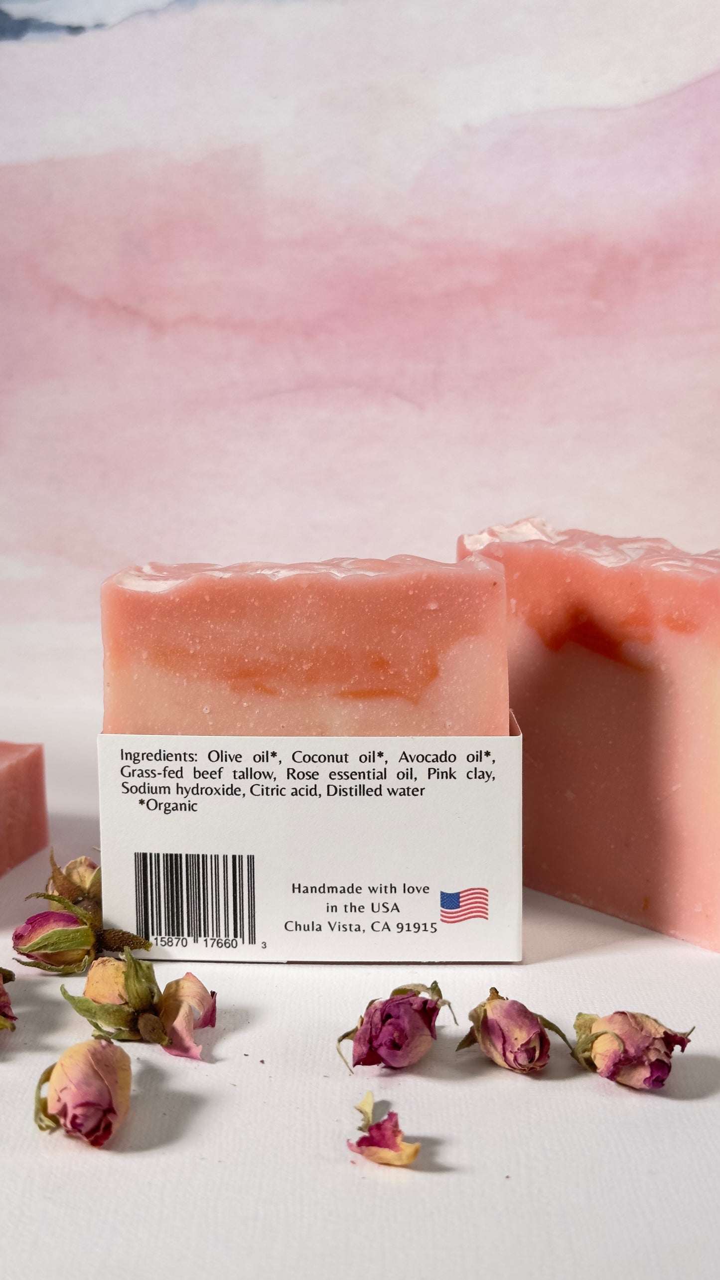Organic rose smelling soap, organic soap, rose soap, handmade rose soap, artisan rose soap, natural rose soap, palm oil free rose soap, chemical free rose soap, pink rose soap, soap smelling like a rose