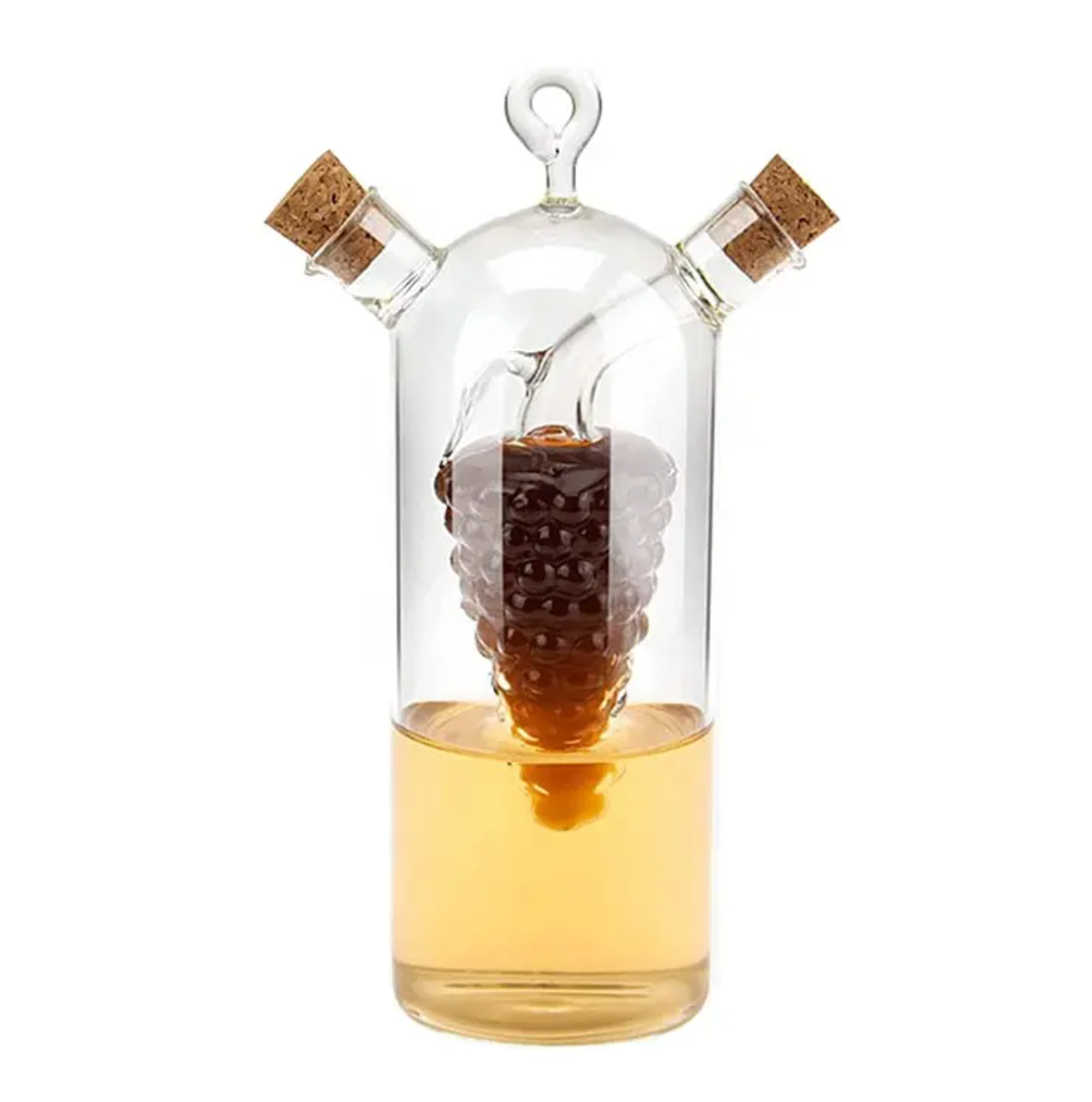 high quality borosilicate glass olive oil and vinegar bottle grape shape