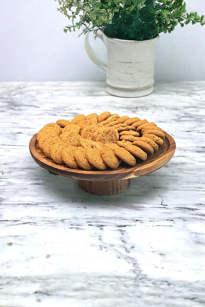 high quality wood cake stand with a glass dome for cakes, pastries, store fronts, display purposes