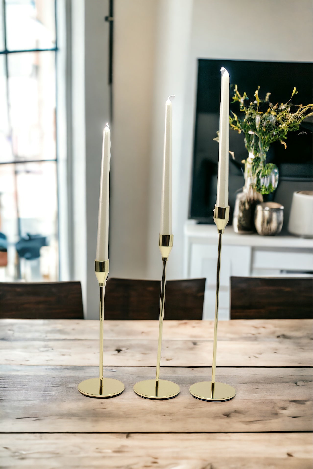 luxury golden tapered candle holders