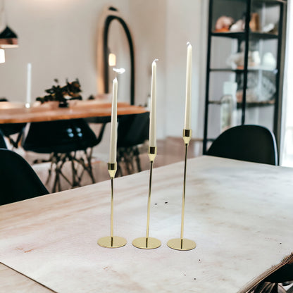 luxury golden tapered candle holders