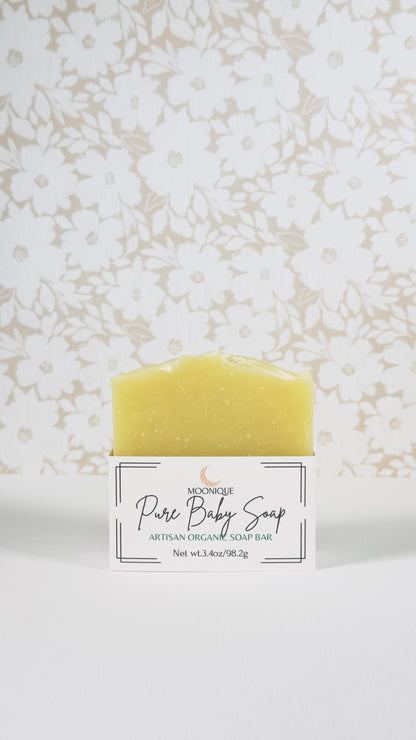 Organic baby soap, gentle soap for babies, baby's skin-friendly soap, soap good for baby skin, clean ingredients soap for baby, best baby soap, soap with clean ingredients, soap with clean ingredients for babies, soap for kids