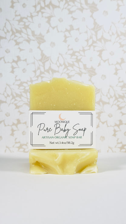 Organic baby soap, gentle soap for babies, baby's skin-friendly soap, soap good for baby skin, clean ingredients soap for baby, best baby soap, soap with clean ingredients, soap with clean ingredients for babies, soap for kids