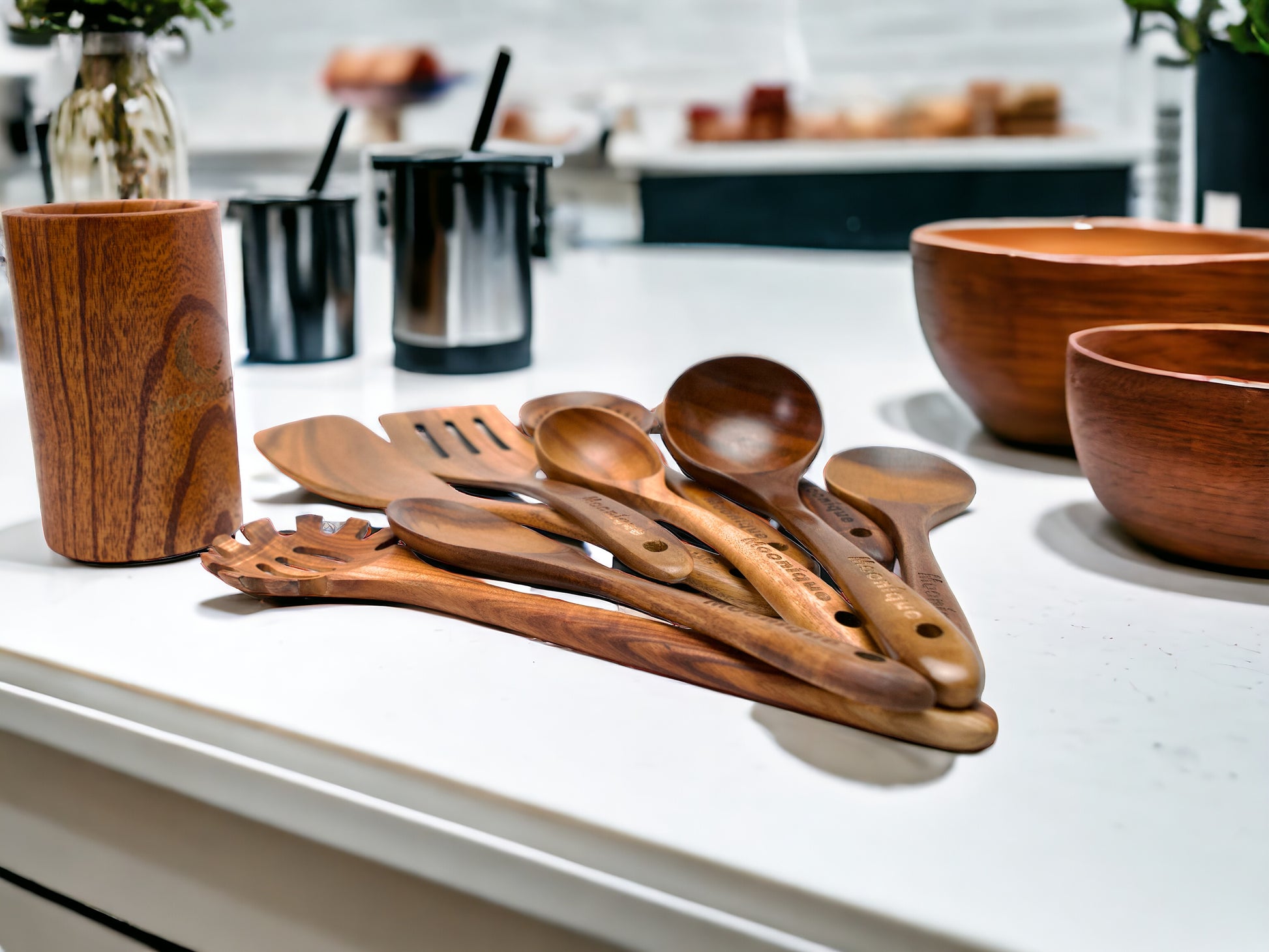 high quality 11 piece wood utensils set